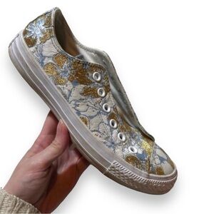 Converse Pat Bo Gilded Sneakers Size 7 NO LACES